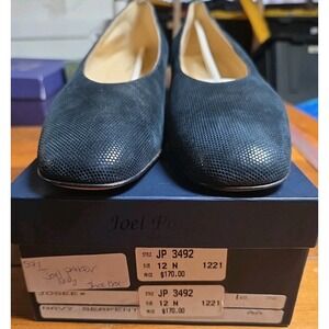 Joel‎ Parker Vintage Josee Navy Serpent Pumps Heels Size 12 N NIB Handcrafted
